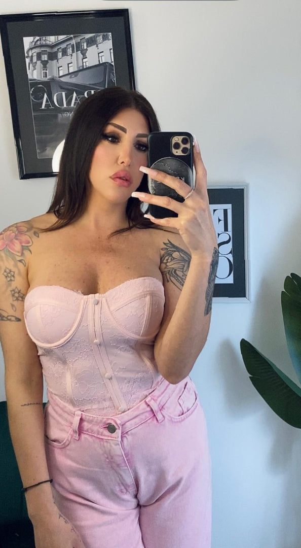Top giallo e rosa